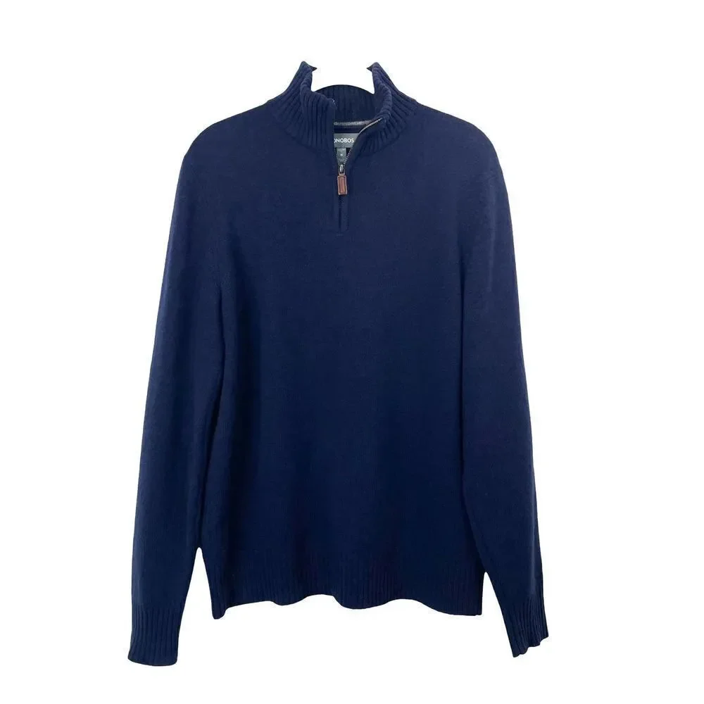 Bonobos 100% lamb‎ wool  turtleneck sweater Sz M standard fit navy blue